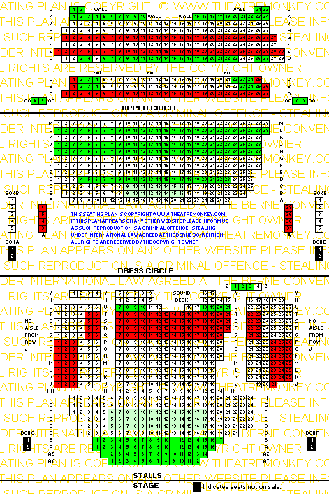 zaldwychmonthurjan20.gif Aldwych Theatre value seating plan Monday and Thursday Evenings
