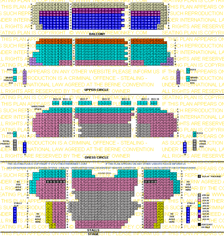 Theatre Royal, Drury Lane prices seating plan