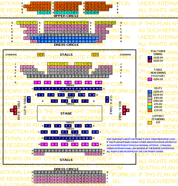 Playhouse Theatre price seating plan