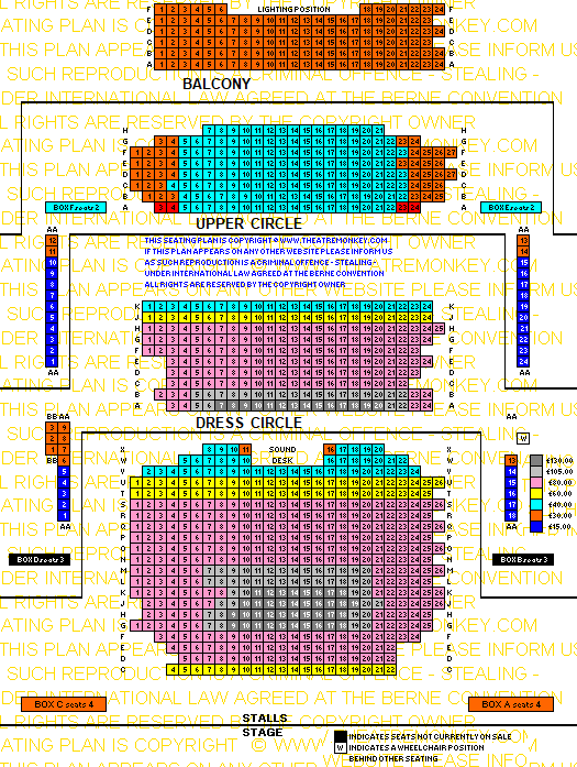 Novello Theatre prices seating plan