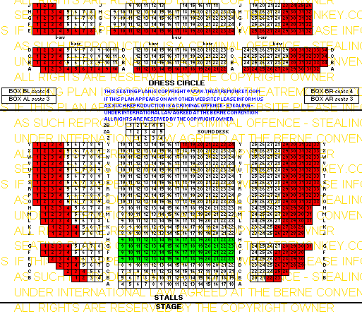 Peacock Theatre general value seating plan