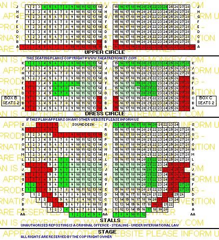Phoenix Theatre value seating plan from August 2020