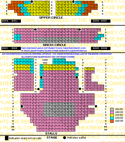 zgarrickcoldec20.gif Garrick Theatre seating plan showing prices