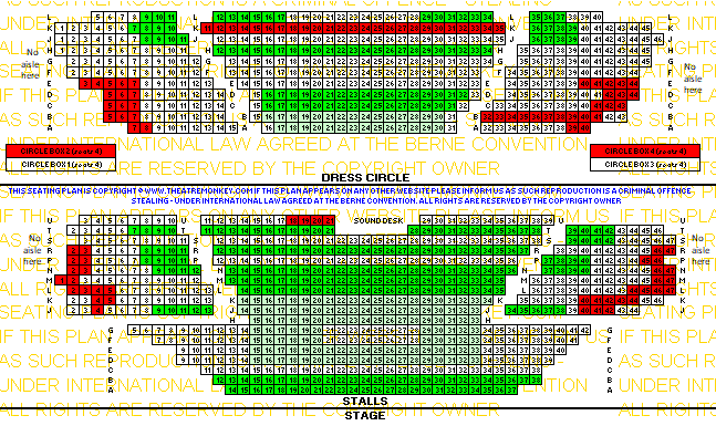 Prince of Wales Theatre peak value seating plan