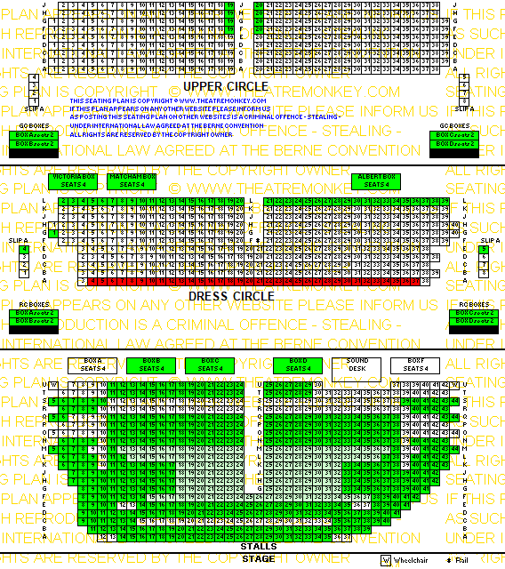 Victoria Palace Theatre seating plan by value week