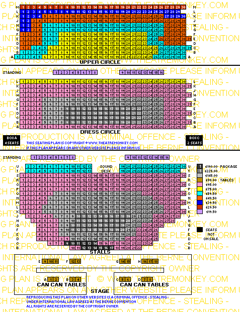 Piccadilly Theatre price seating plan Friday and Saturday