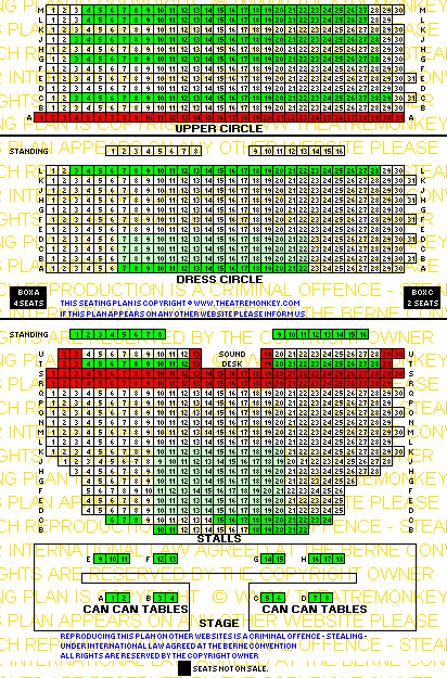 Piccadilly Theatre value seating plan Friday and Saturday