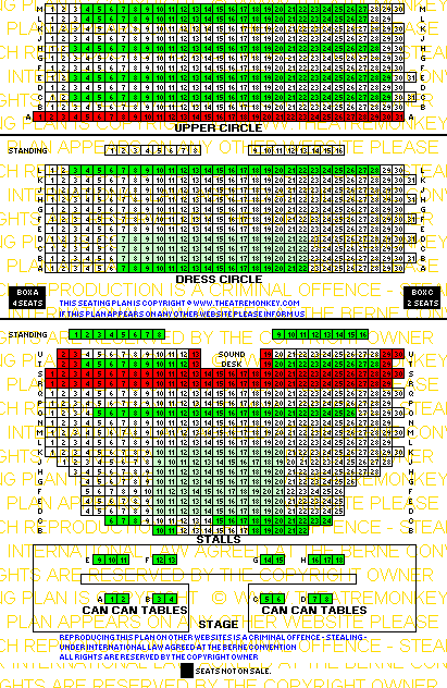 Piccadilly Theatre price seating plan Friday and Saturday