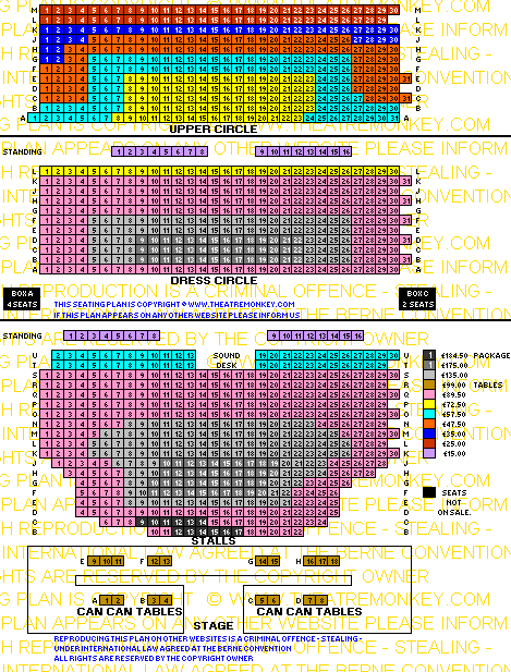 Piccadilly Theatre price seating plan Monday to Thursday