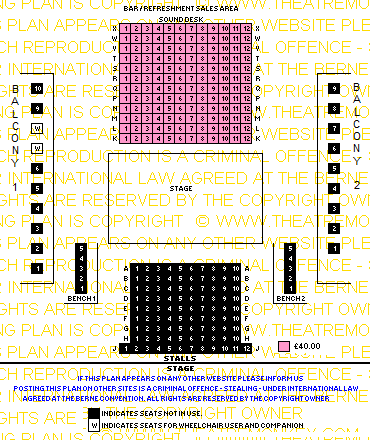 Charing Cross Theatre prices seating plan