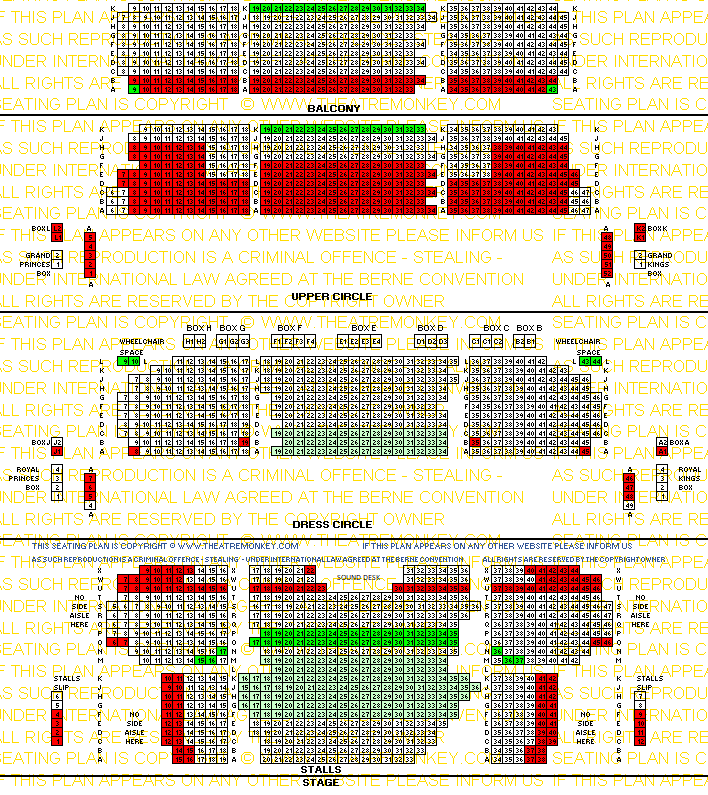 Theatre Royal, Drury Lane value seating plan