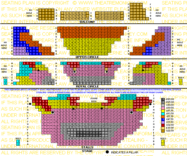 Her Majesty's Theatre prices seating plan week days