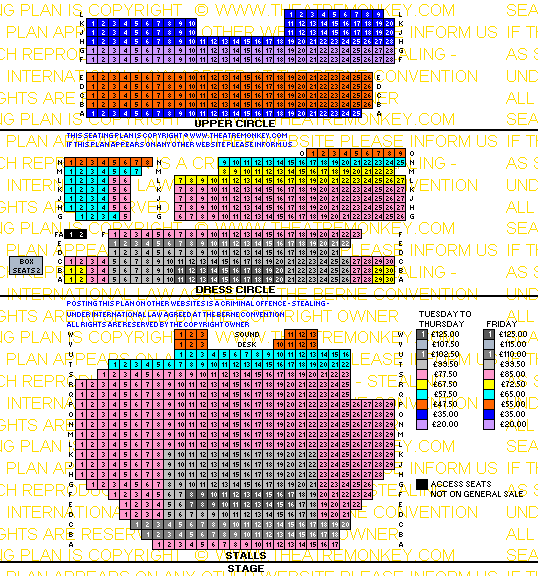 Savoy Theatre prices seating plan