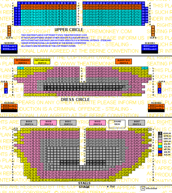 Victoria Palace Theatre seating plan by price weekends