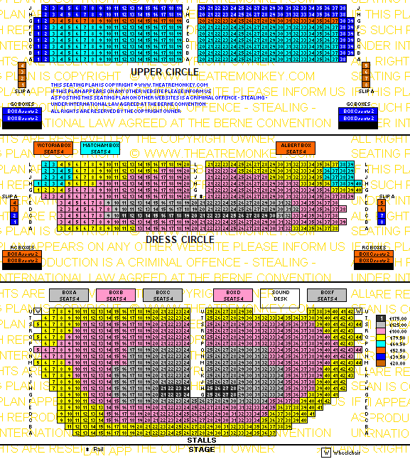 Victoria Palace Theatre seating plan by price week