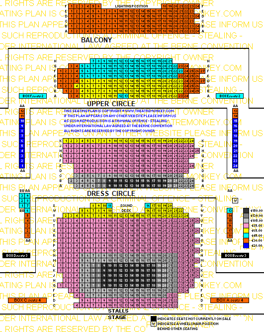 Novello Theatre prices seating plan