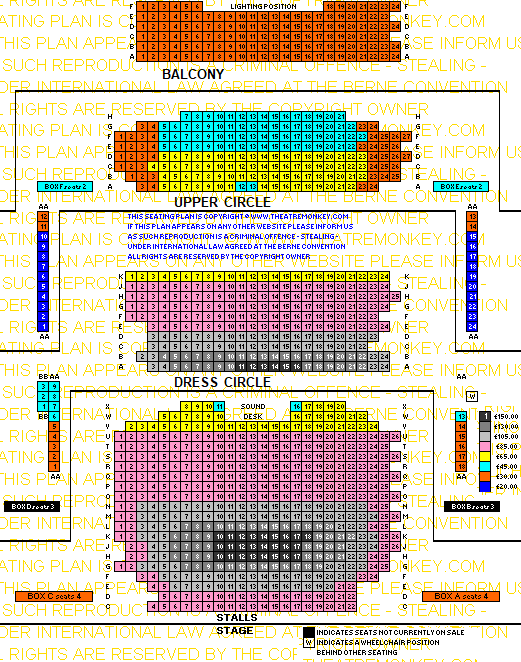 Novello Theatre prices seating plan