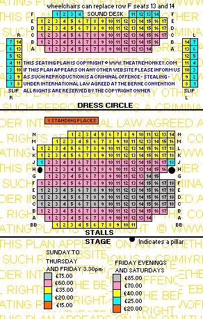 Arts Theatre prices seating plan