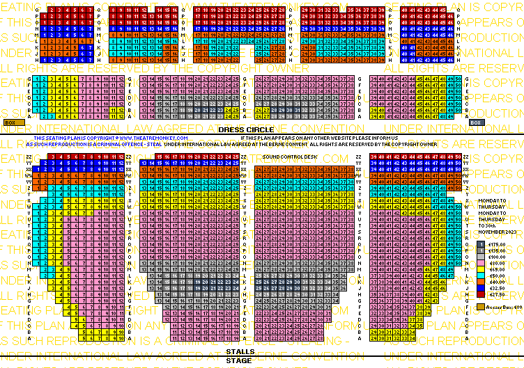 Dominion prices seating plan