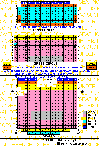 Vaudeville Theatre prices seating plan