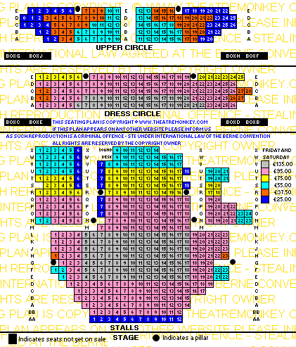 zgarrickcolsatmay25.gif Garrick Theatre seating plan showing prices
