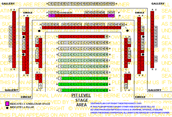Dorman Theatre. Pride seating plan showing value for money seats.